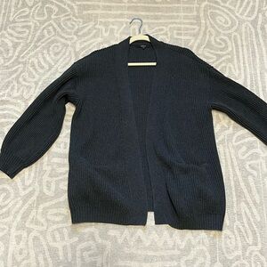 Quince rib cotton open front cardigan